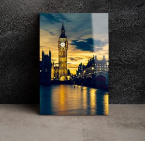 Szklany obraz Londyn Big Ben nocą Tamiza Miasto - obrazek 3