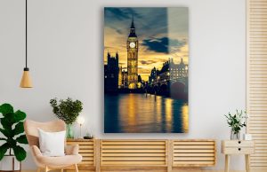 Szklany obraz Londyn Big Ben nocą Tamiza Miasto - obrazek 4