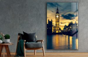 Szklany obraz Londyn Big Ben nocą Tamiza Miasto - obrazek 5