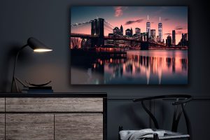 Szklany obraz Światła miasta Miasto nocą Most - obrazek 5