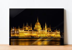 Szklany obraz Miasto nocą Rzeka Światła miasta - obrazek 2