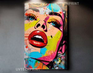 Szklany obraz Kobieta Pop Art Usta Komiks Retro - obrazek 2