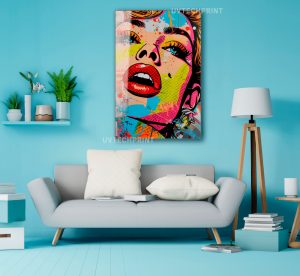 Szklany obraz Kobieta Pop Art Usta Komiks Retro - obrazek 4