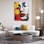Szklany obraz Kobieta Pop Art Usta Komiks - obrazek 3