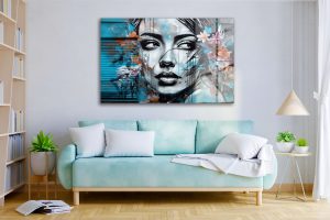 Szklany obraz Graffiti Twarz kobieta Street Art - obrazek 3