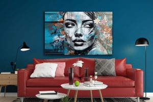 Szklany obraz Graffiti Twarz kobieta Street Art - obrazek 5