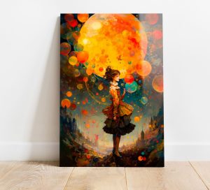 Szklany obraz Magiczny księżyc Dziewczynka - obrazek 2