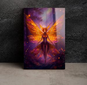 Szklany obraz Kobieta Motyl Ważka Elf Fantasy - obrazek 3