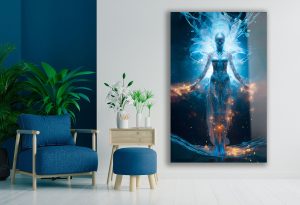 Szklany obraz Kobieta Fantasy Złoty pył Magia - obrazek 4