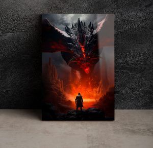 Szklany obraz Wojownik Ogień Fantasy Kraina zła - obrazek 3