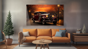 Szklany obraz Vintage Car Stary samochód Auto - obrazek 3