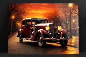 Szklany obraz Vintage Car Stary samochód Auto - obrazek 2