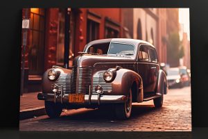 Szklany obraz Stary samochód Retro Vintage Auto - obrazek 2