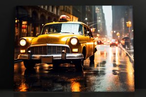 Szklany obraz Taxi Żółte taksówki Nowy Jork - obrazek 2