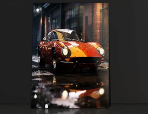 Szklany obraz Auto Retro w mieście Samochód - obrazek 2