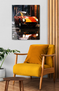 Szklany obraz Auto Retro w mieście Samochód - obrazek 3