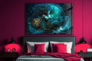 Szklany obraz Znaki Zodiaku Wodnik Aquarius Ona - obrazek 5