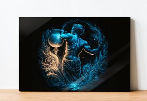 Szklany obraz Znaki Zodiaku Wodnik Aquarius - obrazek 2