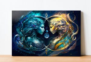 Szklany obraz Znaki Zodiaku Bliźnięta Gemini Ona - obrazek 2