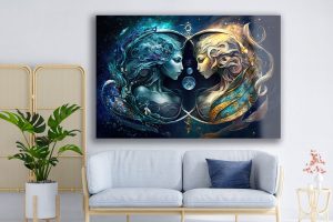 Szklany obraz Znaki Zodiaku Bliźnięta Gemini Ona - obrazek 4