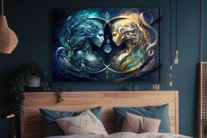 Szklany obraz Znaki Zodiaku Bliźnięta Gemini Ona - obrazek 5