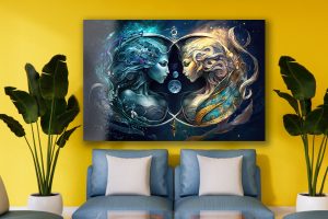 Szklany obraz Znaki Zodiaku Bliźnięta Gemini Ona - obrazek 6