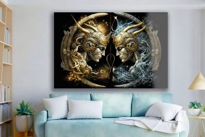 Szklany obraz Znaki zodiaku Bliźnięta Gemini On - obrazek 4