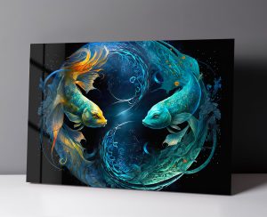 Szklany obraz Znaki Zodiaku Ryby Pisces - obrazek 3