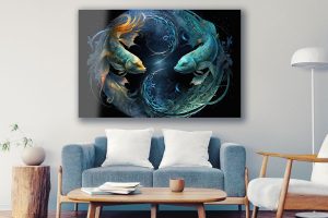 Szklany obraz Znaki Zodiaku Ryby Pisces - obrazek 4