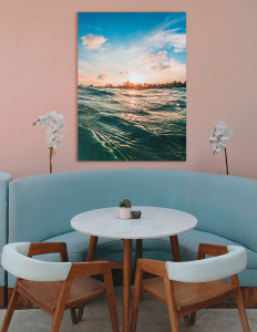 Szklany obraz Morze Ocean Niebo Fale Palmy - obrazek 3