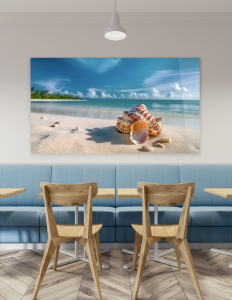 Szklany obraz Natura Morze Muszle na plaży - obrazek 5