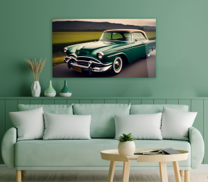 Szklany obraz Zielone auto Retro For man - obrazek 3