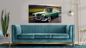 Szklany obraz Zielone auto Retro For man - obrazek 2