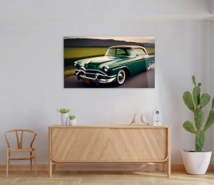 Szklany obraz Zielone auto Retro For man - obrazek 4
