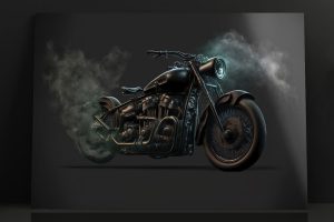 Szklany obraz Czarny motor Tatoo Barber For man - obrazek 2