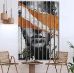 Lamele szklane Portret kobiety z pomarańczowym pasem - obrazek 2