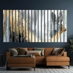 Lamele dekoracyjne Złota mgła – Abstrakcyjny blask - obrazek 3