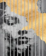 Lamele dekoracyjne Kobiecy wizerunek – Złota abstrakcja - obrazek 4