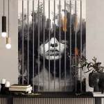 Lamele dekoracyjne Twarz Miasta – Abstrakcyjny portret w okularach - obrazek 2