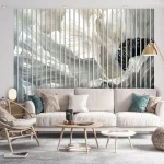 Lamele szklane Biały Kwiat z Czarnym Środkiem - obrazek 2